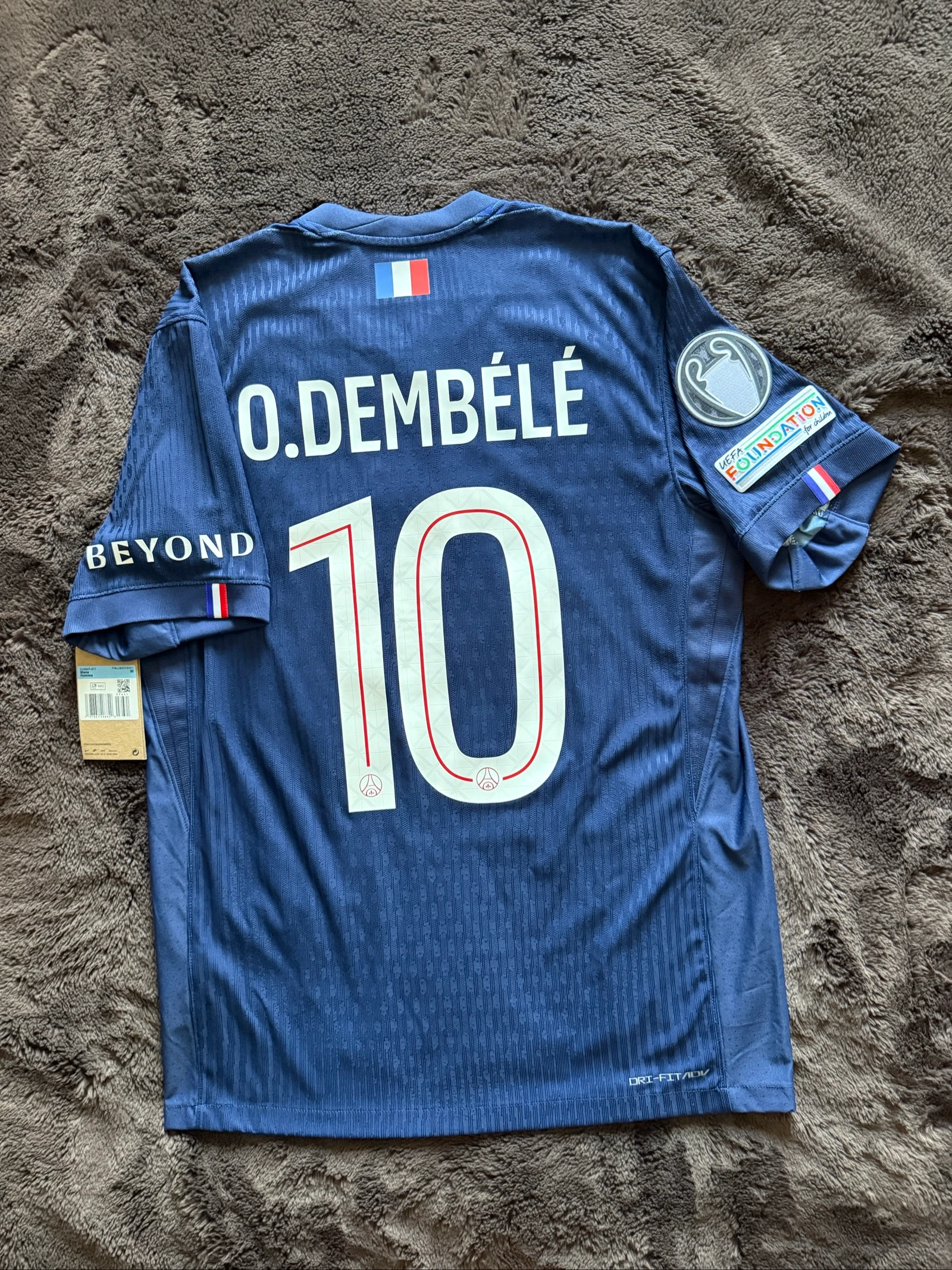 Maillot psg officiel 2025/2026 Vapor match Dembele taille M Finale Home neuf